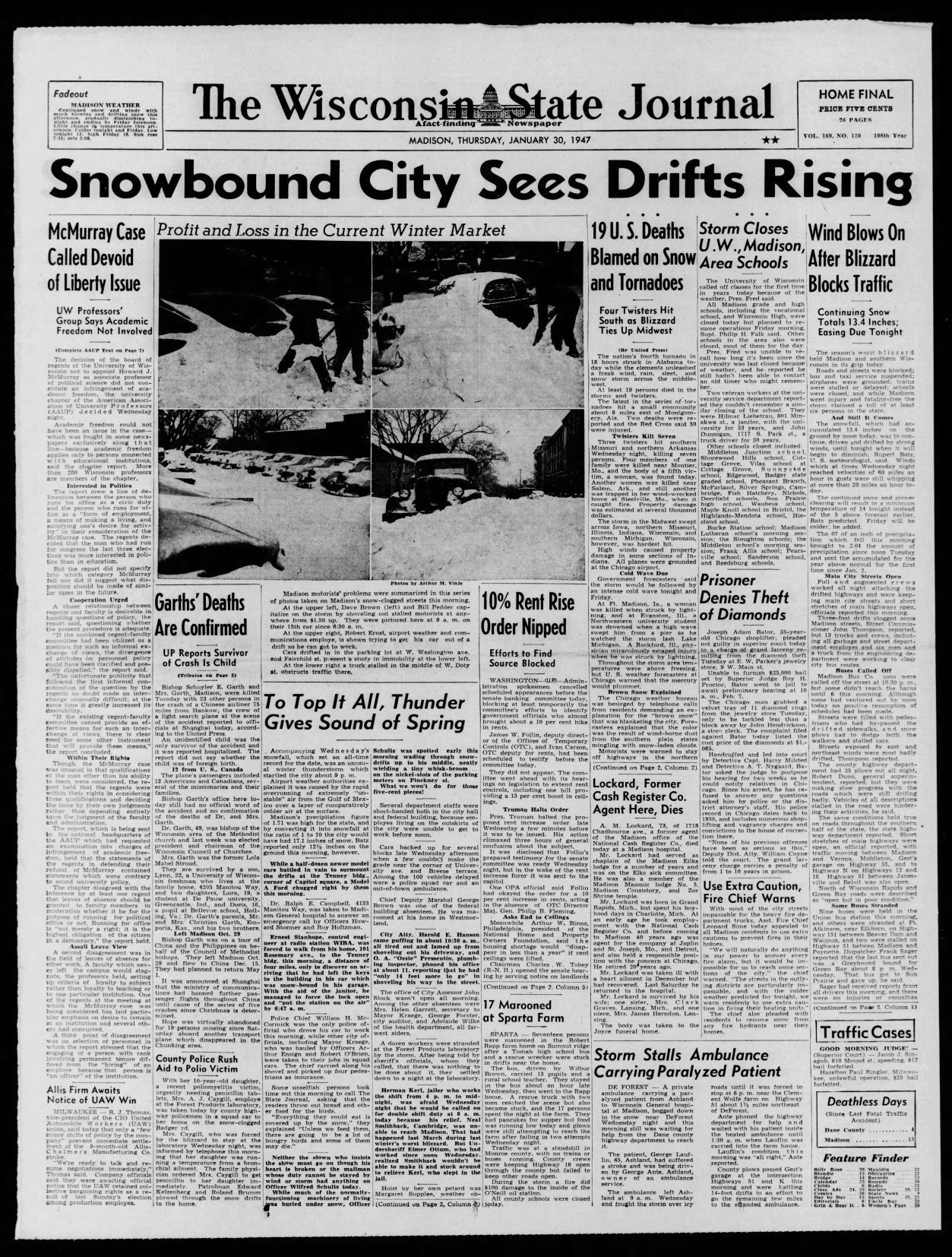 State Journal front page Jan. 30, 1947